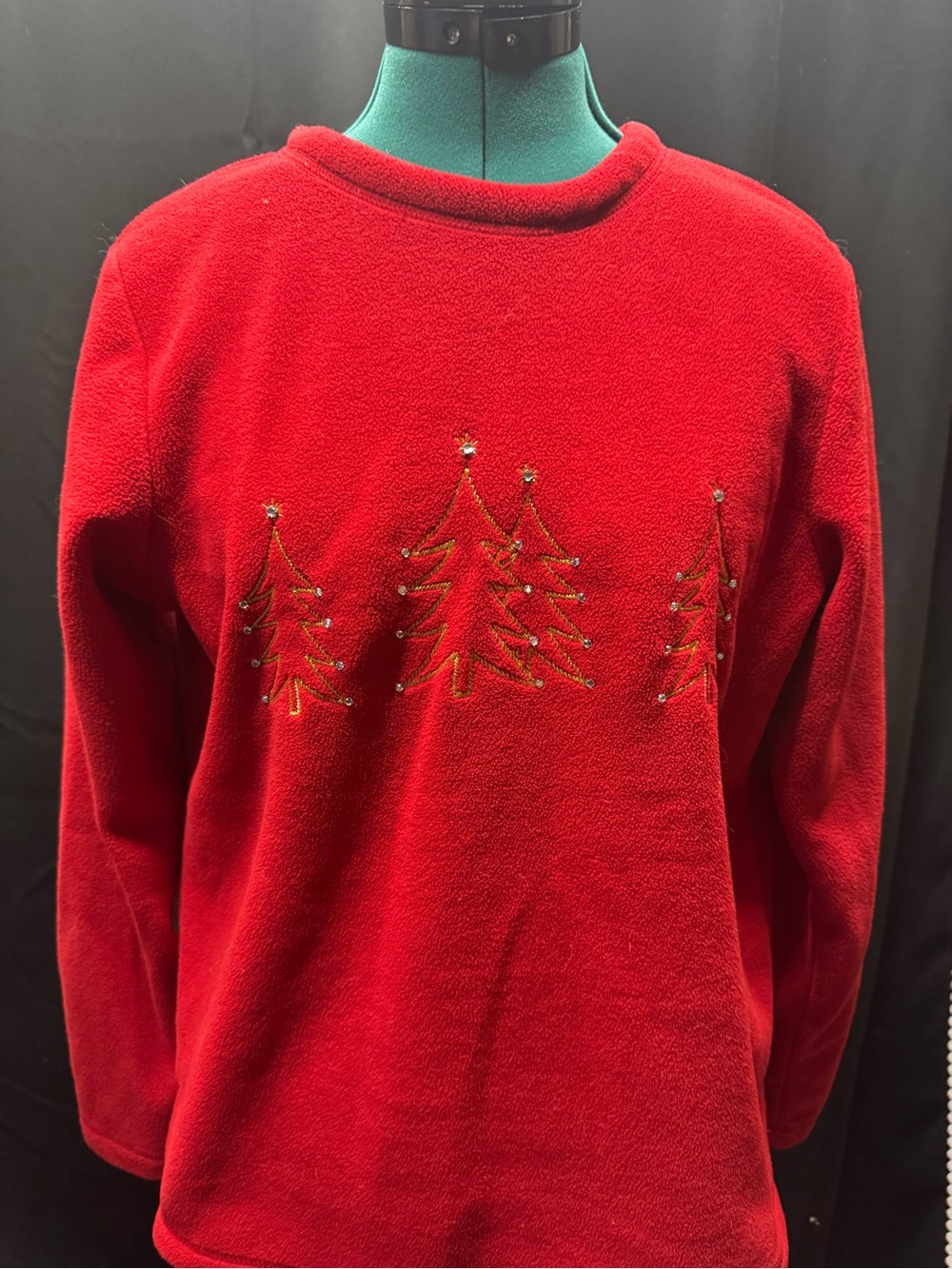 Holiday Editions Red Embroidered Crewneck Sweater